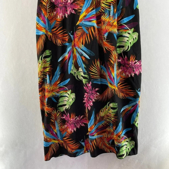 Shein Dress Sz 4XL Maxi Pink Black Skirt Colorful Tropical Palm Print Stretch - Picture 10 of 12
